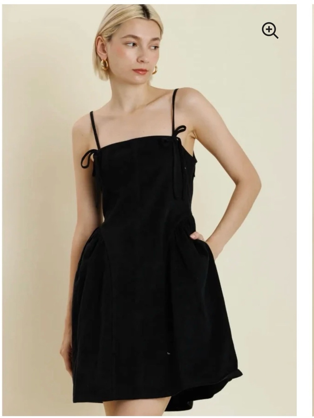 Black Tie-Strap Mini Dress - Women's